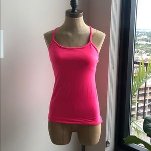 Lululemon power Y tank in shocking pink